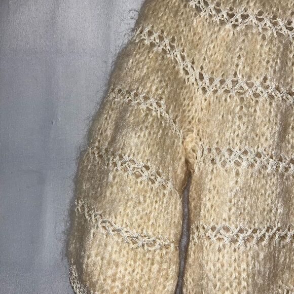 Vintage Cyn Les  Fuzzy Mohair/Wool Cardigan/Sweater S - Picture 10 of 16